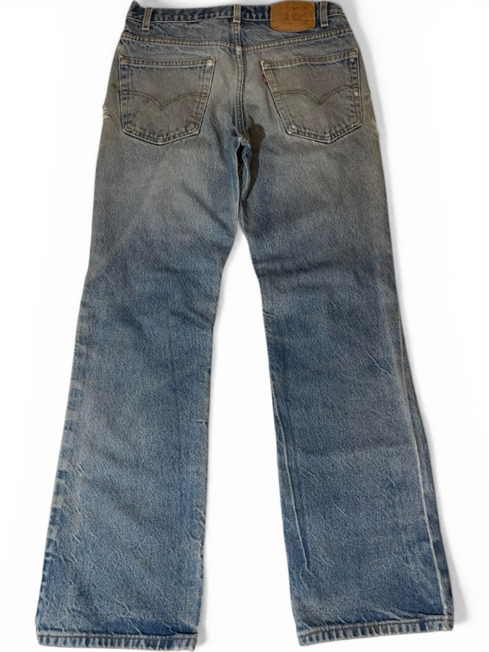 Levi 517 Bootcut Vintage Distressed Blue Denim Ripped Jeans Size 33x32 - Picture 2 of 9